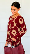 Bold Bloom Relaxed Italian Pullover-110 Long Sleeve Tops-Italianissimo-Coastal Bloom Boutique, find the trendiest versions of the popular styles and looks Located in Indialantic, FL