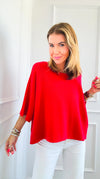Winter in Amalfi Italian Top - Red-140 Sweaters-Italianissimo-Coastal Bloom Boutique, find the trendiest versions of the popular styles and looks Located in Indialantic, FL