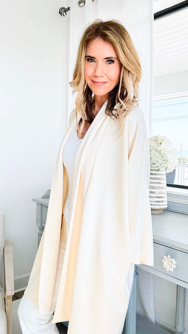 Versatile Modal Oversized Cardigan - Eggshell-150 Cardigans/Layers-Before You-Coastal Bloom Boutique, find the trendiest versions of the popular styles and looks Located in Indialantic, FL