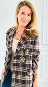 Bee Chic Italian Blazer- Brown-160 Jackets-TATTOO Z-Coastal Bloom Boutique, find the trendiest versions of the popular styles and looks Located in Indialantic, FL