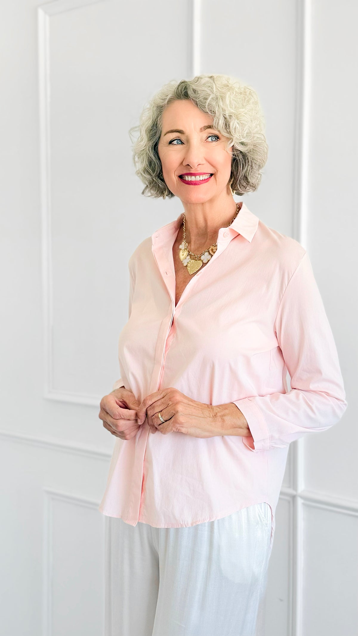 Under Pressure Italian Blouse- Light Pink-130 Long sleeve top-Italianissimo/ JOY & LOVE-Coastal Bloom Boutique, find the trendiest versions of the popular styles and looks Located in Indialantic, FL