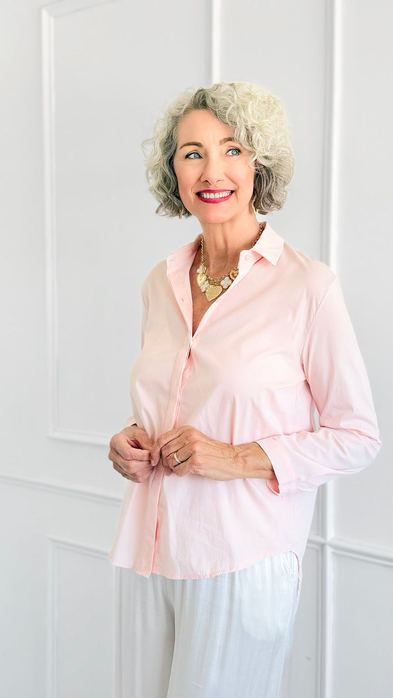 Under Pressure Italian Blouse- Light Pink-130 Long sleeve top-Italianissimo/ JOY & LOVE-Coastal Bloom Boutique, find the trendiest versions of the popular styles and looks Located in Indialantic, FL