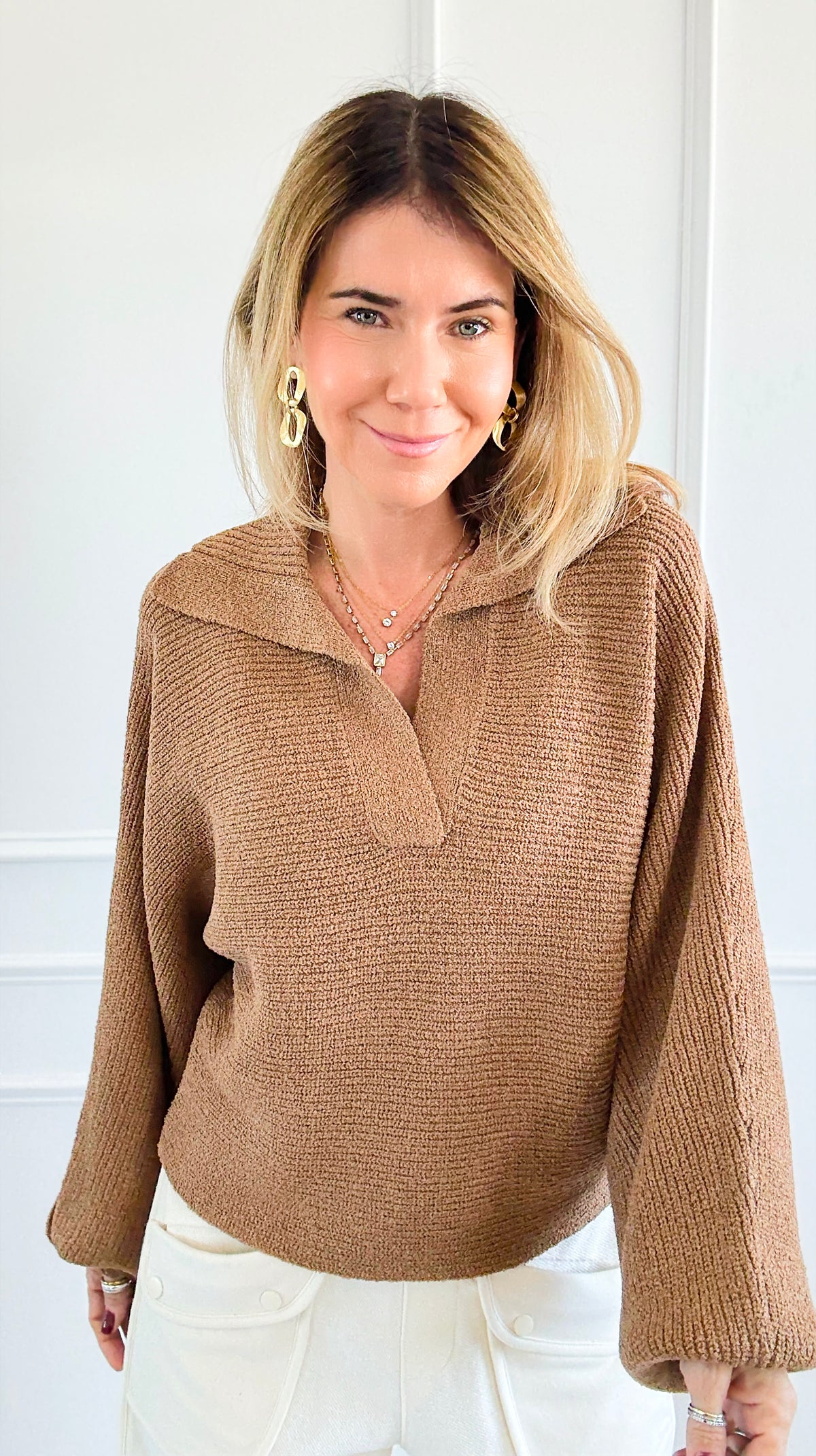Cloud Nine Knit Sweater - Taupe-140 Sweaters-Promesa-Coastal Bloom Boutique, find the trendiest versions of the popular styles and looks Located in Indialantic, FL