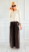 Ease Embellished Corduroy Italian Relaxed Pant- Brown-100 Pants-TATTOO Z-Coastal Bloom Boutique, find the trendiest versions of the popular styles and looks Located in Indialantic, FL