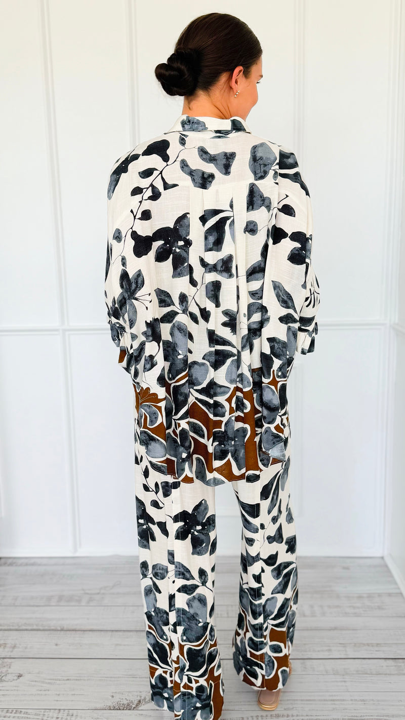 Botanical Breeze Cargo Palazzo Pant Set-210 Loungewear/Sets-GIGIO-Coastal Bloom Boutique, find the trendiest versions of the popular styles and looks Located in Indialantic, FL