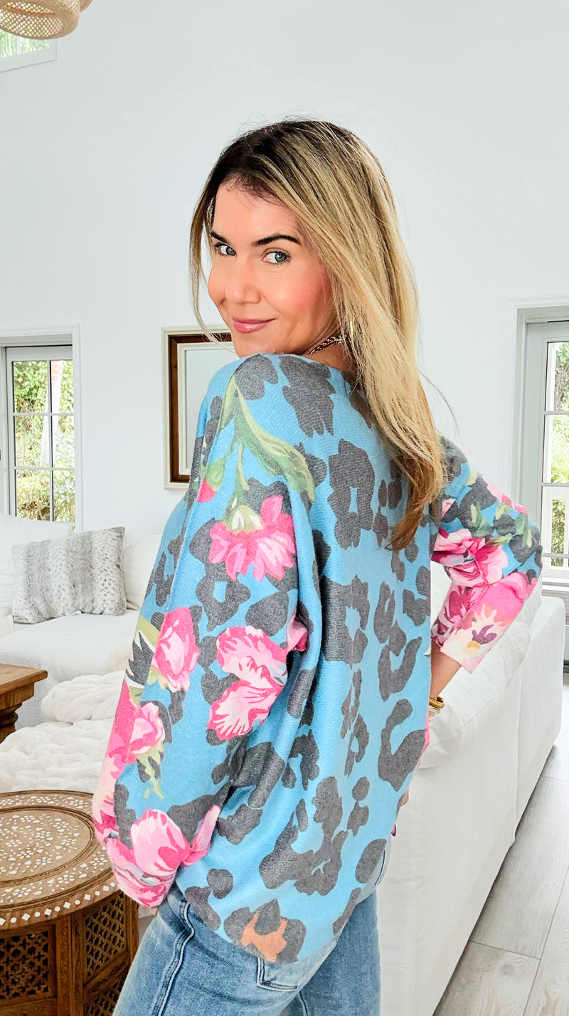 Wild Bloom Fusion Italian Milano Sweater-140 Sweaters-SORPRESA-Coastal Bloom Boutique, find the trendiest versions of the popular styles and looks Located in Indialantic, FL