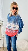 Italian St Tropez Holiday Moose Sweater-140 Sweaters-Germany-Coastal Bloom Boutique, find the trendiest versions of the popular styles and looks Located in Indialantic, FL