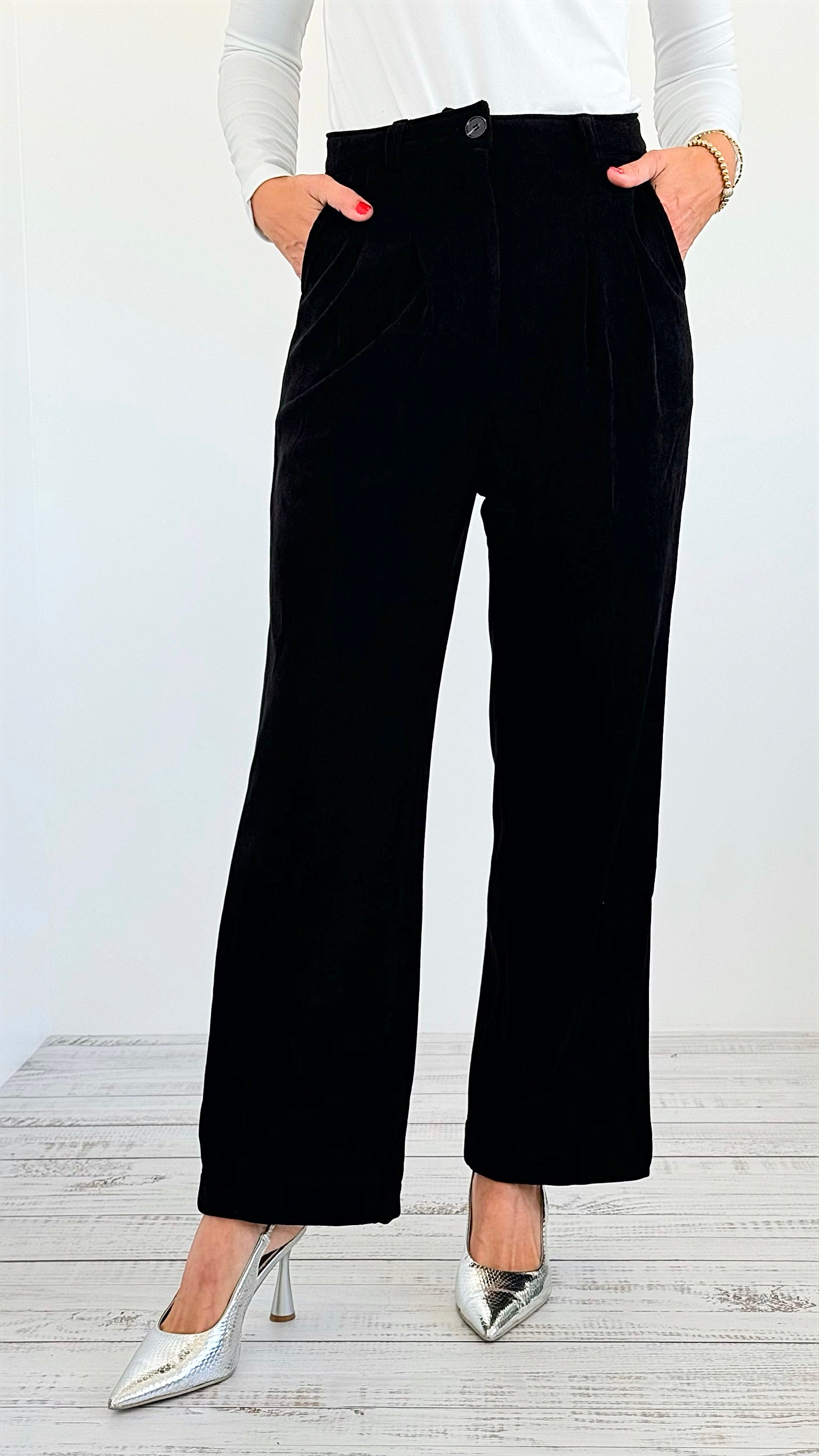 Velvet Aura Wide-Leg Pant-170 Bottoms-Michel-Coastal Bloom Boutique, find the trendiest versions of the popular styles and looks Located in Indialantic, FL