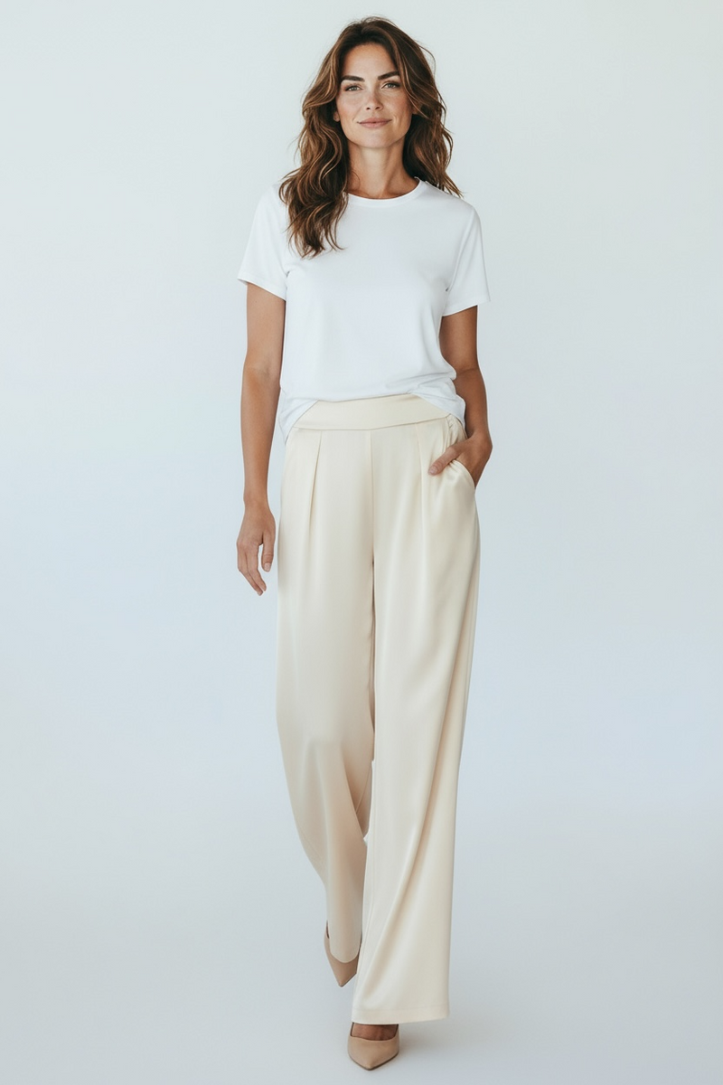 High-Rise Pleated Wide Leg Pant-170 Bottoms-BucketList-Coastal Bloom Boutique, find the trendiest versions of the popular styles and looks Located in Indialantic, FL
