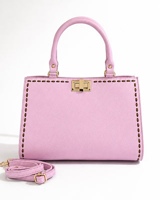 Tea at The Plaza Italian Leather Bag- Pink