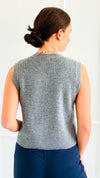 Shielded Charm Sweater Vest- Heather Grey-140 Sweaters-Be Cool-Coastal Bloom Boutique, find the trendiest versions of the popular styles and looks Located in Indialantic, FL