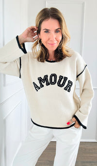 Pearled Amour Italian Sweater- Ecru-140 Sweaters-Italianissimo-Coastal Bloom Boutique, find the trendiest versions of the popular styles and looks Located in Indialantic, FL