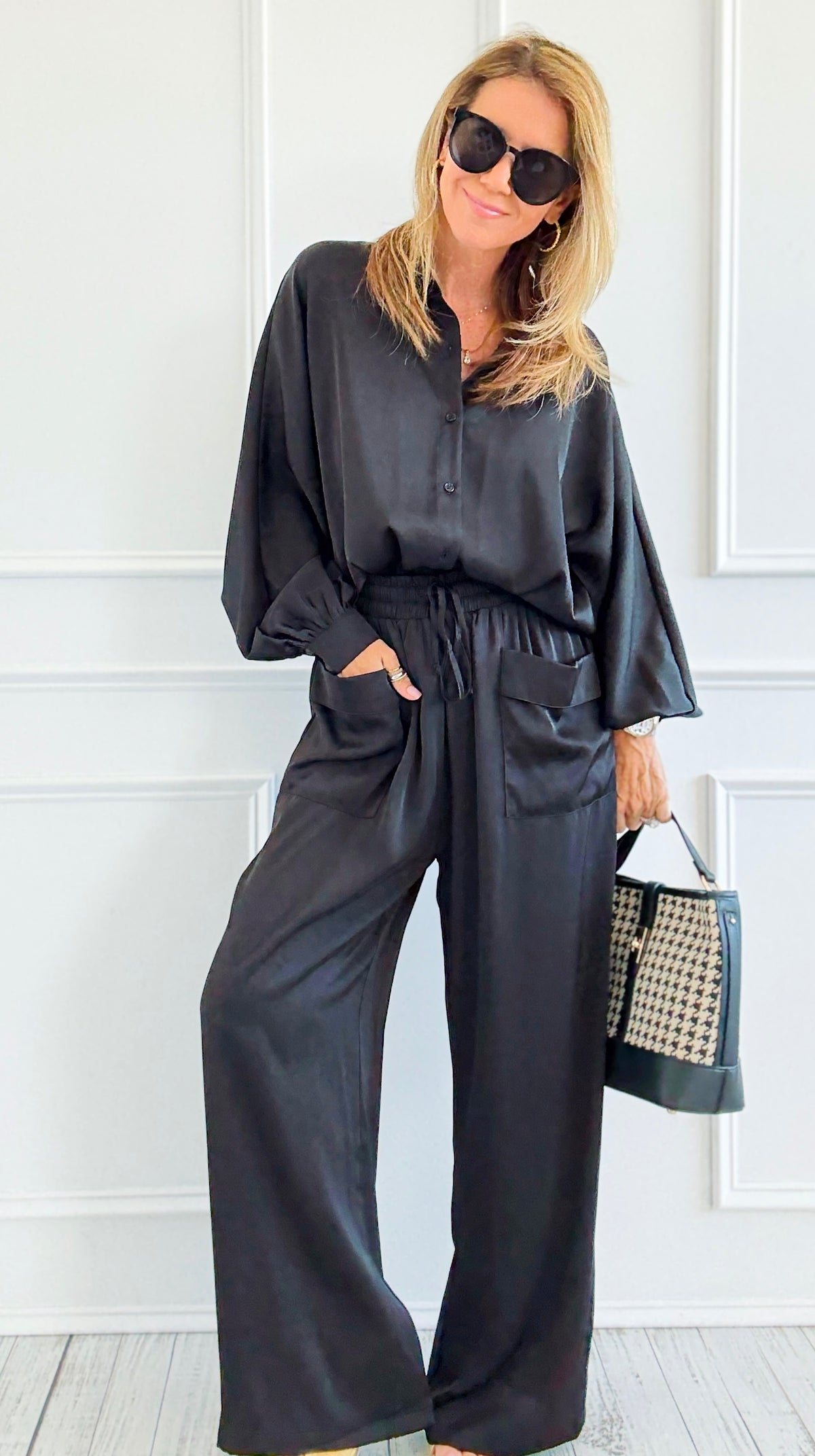 Slow Mornings Set - Black-210 Loungewear/Sets-Jodifl-Coastal Bloom Boutique, find the trendiest versions of the popular styles and looks Located in Indialantic, FL