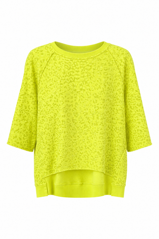 Spotted in Style Italian Short Sleeve Sweatshirt - Neon Yellow