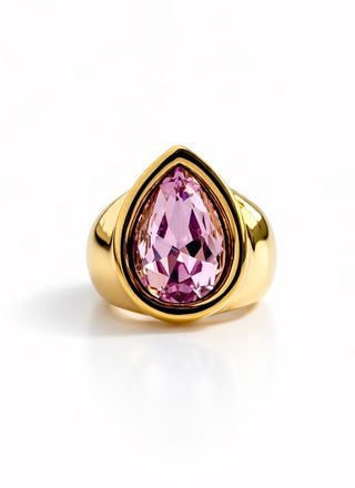 Glimmer Muse Teardrop Ring -  Pink