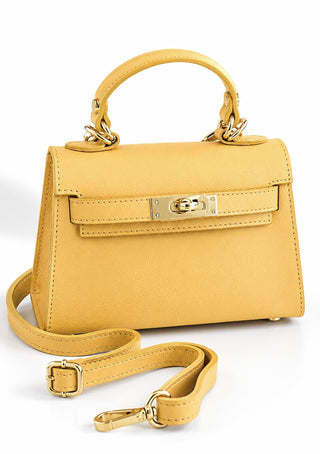 Italian Leather Capri Mini Bag- Yellow