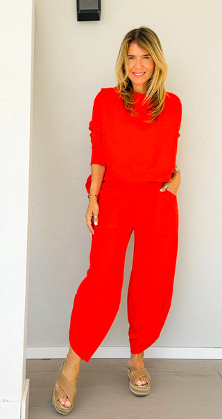 La Spezia Italian Barrel Cotton Set - Red Orange