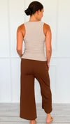 Weekend Flow Pull-On Pants - Coffee-170 Bottoms/Shorts-YELETE-Coastal Bloom Boutique, find the trendiest versions of the popular styles and looks Located in Indialantic, FL