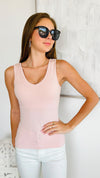 Crazy Beautiful Built In Bra Tank - Blush-220 Intimates-Elietian-Coastal Bloom Boutique, find the trendiest versions of the popular styles and looks Located in Indialantic, FL