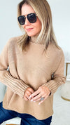 Break Free Long Sleeve Italian Sweater Top - Camel-140 Sweaters-Germany-Coastal Bloom Boutique, find the trendiest versions of the popular styles and looks Located in Indialantic, FL