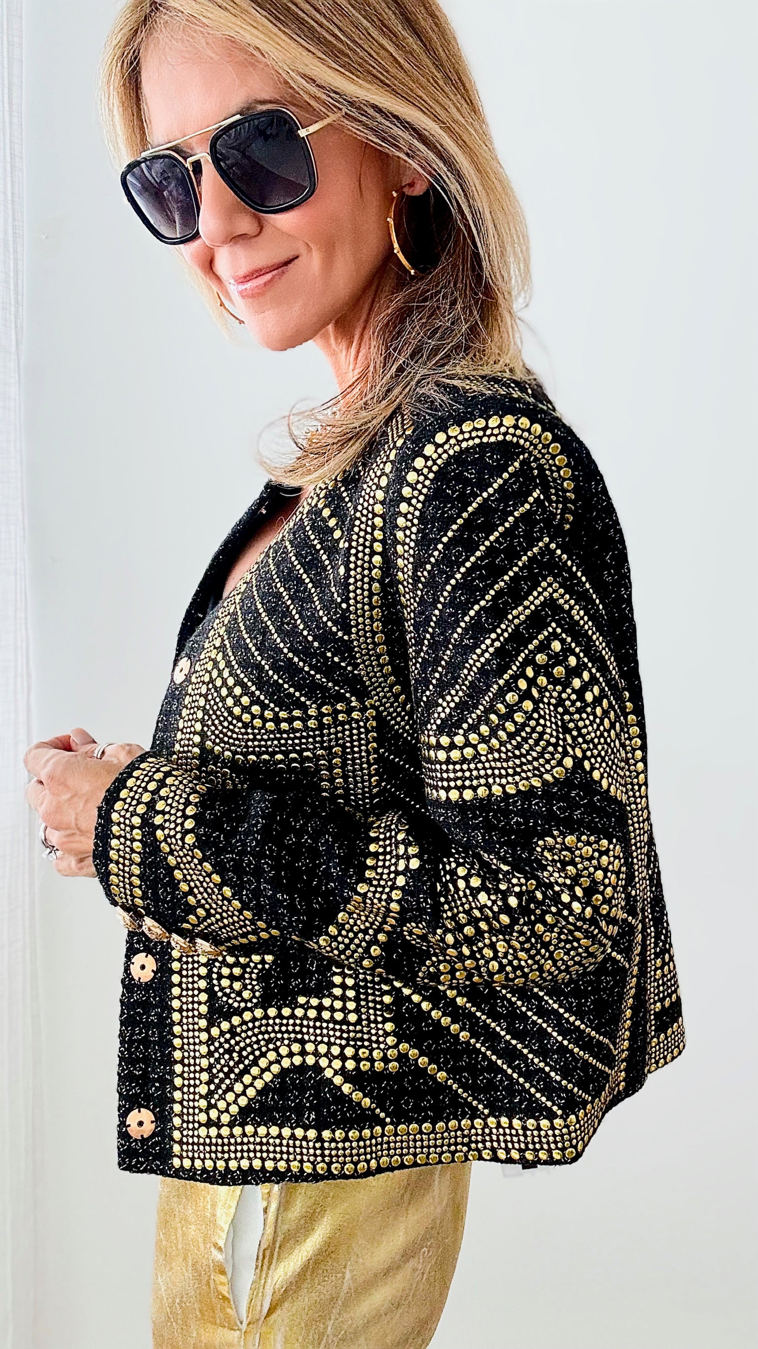City of Gold Embroidered Jacket-160 Jackets-LA' ROS-Coastal Bloom Boutique, find the trendiest versions of the popular styles and looks Located in Indialantic, FL