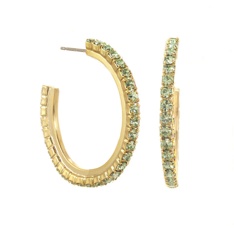 Citrus Glam Hoop Earrings - Chrysolite - TOVA-230 Jewelry-TOVA-Coastal Bloom Boutique, find the trendiest versions of the popular styles and looks Located in Indialantic, FL