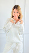 Cozy Cable Knit Sweater-Off White-140 Sweaters-V SKY-Coastal Bloom Boutique, find the trendiest versions of the popular styles and looks Located in Indialantic, FL