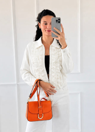 Ruffle Front Zip Jacket