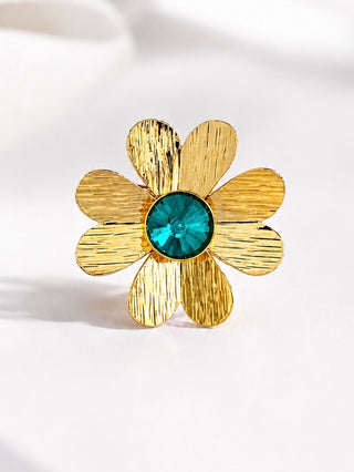 Blooming Beauty Adjustable Ring - Blue