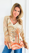 Sahara Sunset Italian Lurex Sweater-140 Sweaters-Italianissimo-Coastal Bloom Boutique, find the trendiest versions of the popular styles and looks Located in Indialantic, FL
