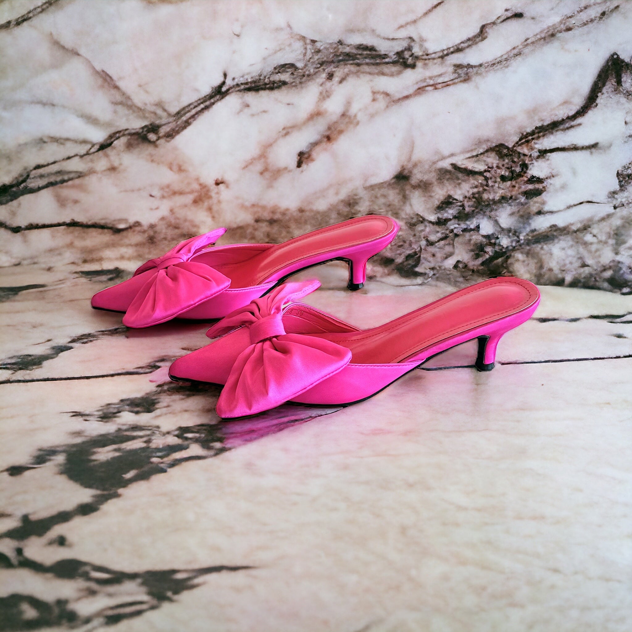 Pink Bow Mules-Pink-250 Shoes-Darling-Coastal Bloom Boutique, find the trendiest versions of the popular styles and looks Located in Indialantic, FL