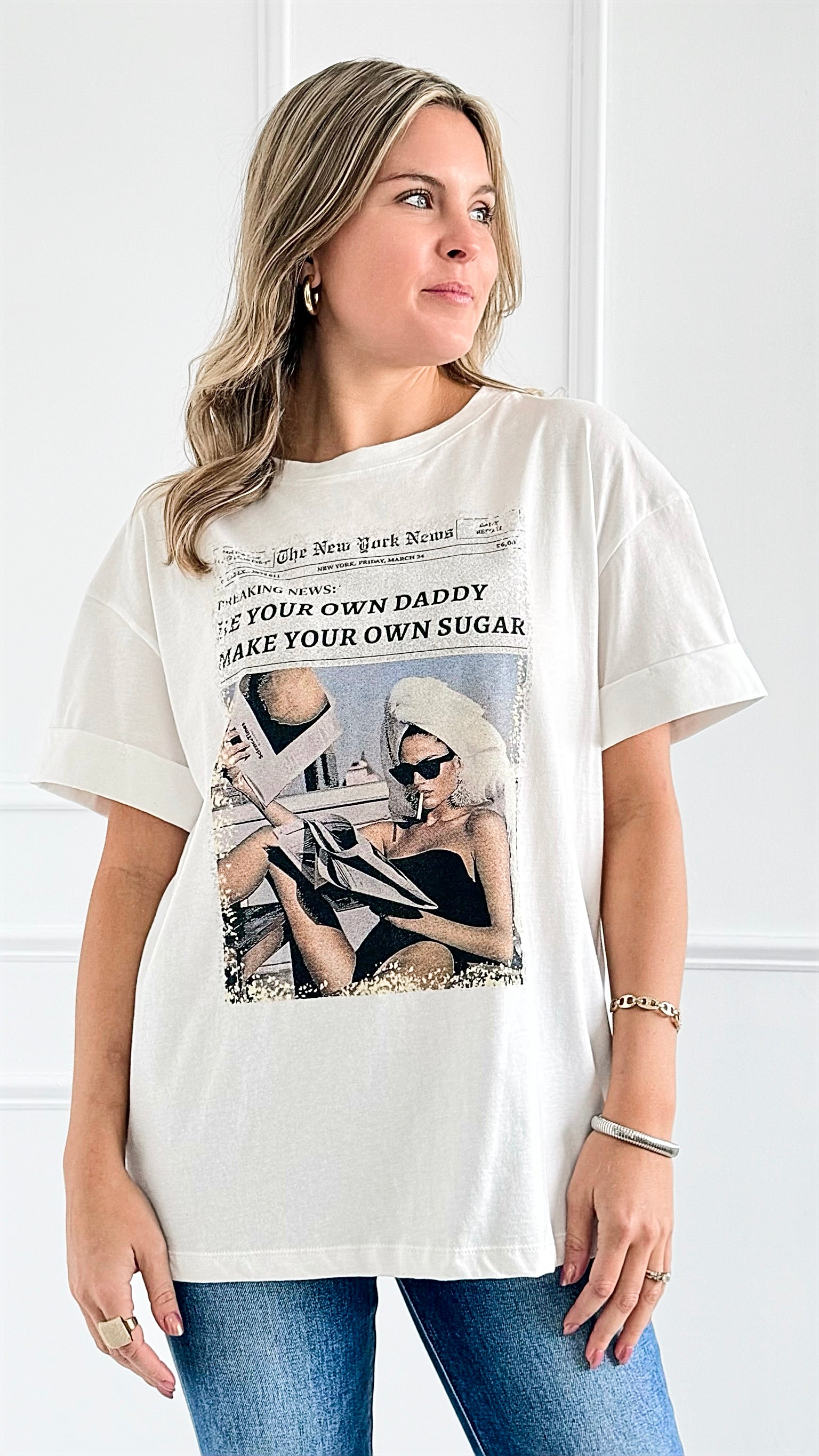 Independent Vibes Italian Tee-110 Short Sleeve Tops-Italianissimo-Coastal Bloom Boutique, find the trendiest versions of the popular styles and looks Located in Indialantic, FL