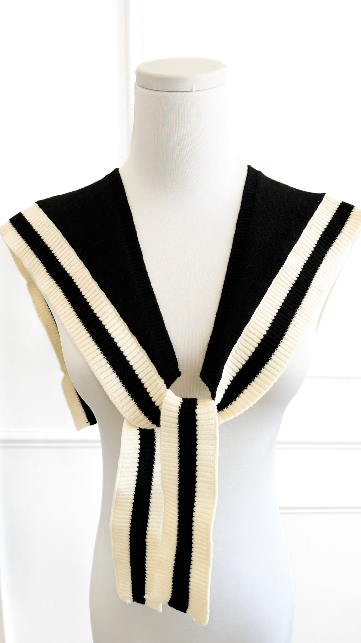 Striped Dickey Collar-Black - White-260 Other Accessories-Darling-Coastal Bloom Boutique, find the trendiest versions of the popular styles and looks Located in Indialantic, FL