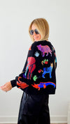 Walk About The Zoo Queen of Sparkles Sweatshirt - Black-130 Long Sleeve Tops-Queen of Sparkles-Coastal Bloom Boutique, find the trendiest versions of the popular styles and looks Located in Indialantic, FL