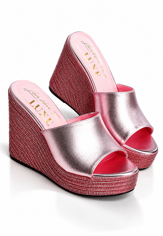 Platform Wedge Sandals - Pink