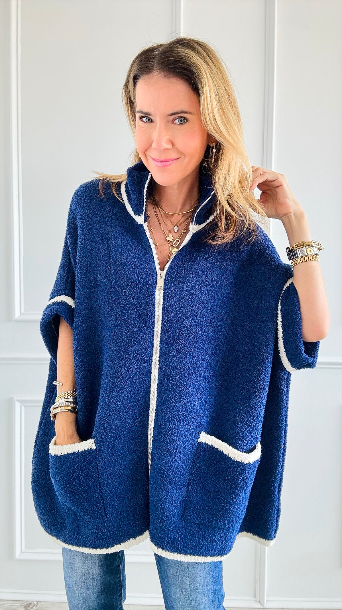 Cloud Comfort Cardigan - Navy-160 Jackets-NYW-Coastal Bloom Boutique, find the trendiest versions of the popular styles and looks Located in Indialantic, FL