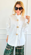 White Belle Italian Woven Blouse-110 Long Sleeve Tops-TATTOO Z-Coastal Bloom Boutique, find the trendiest versions of the popular styles and looks Located in Indialantic, FL