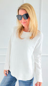Soho Italian Boatneck Pullover - Ivory-140 Sweaters-Italianissimo-Coastal Bloom Boutique, find the trendiest versions of the popular styles and looks Located in Indialantic, FL