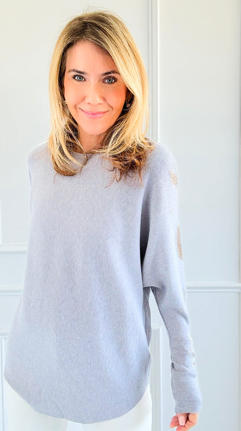 Embellished Luxe Sweater Top-140 Sweaters-cinniya-Coastal Bloom Boutique, find the trendiest versions of the popular styles and looks Located in Indialantic, FL