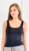 Essential Ribbed Tank Top - Black-100 Sleeveless Tops-Zenana-Coastal Bloom Boutique, find the trendiest versions of the popular styles and looks Located in Indialantic, FL