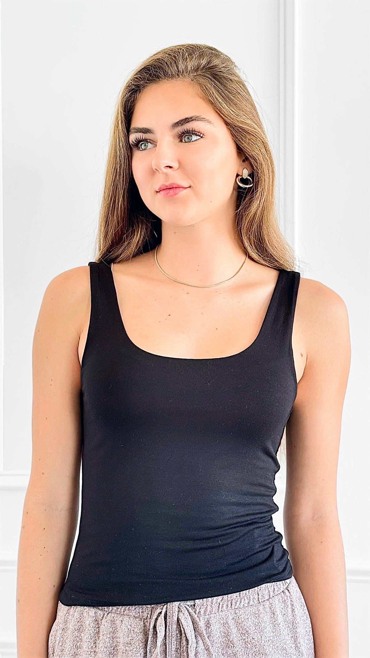 Essential Ribbed Tank Top - Black-100 Sleeveless Tops-Zenana-Coastal Bloom Boutique, find the trendiest versions of the popular styles and looks Located in Indialantic, FL