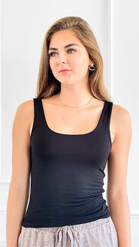 Essential Ribbed Tank Top - Black-100 Sleeveless Tops-Zenana-Coastal Bloom Boutique, find the trendiest versions of the popular styles and looks Located in Indialantic, FL