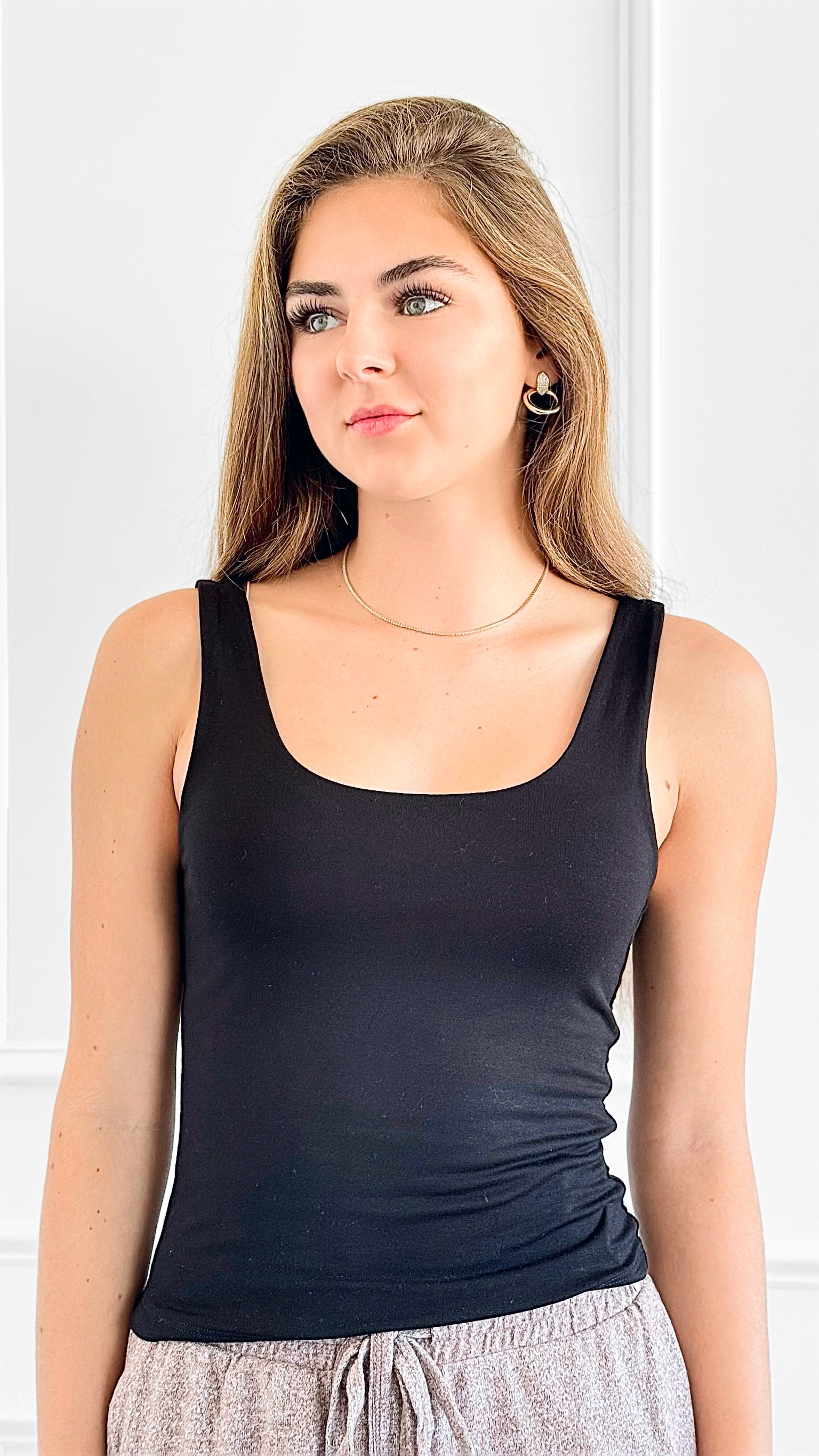 Essential Ribbed Tank Top - Black-100 Sleeveless Tops-Zenana-Coastal Bloom Boutique, find the trendiest versions of the popular styles and looks Located in Indialantic, FL