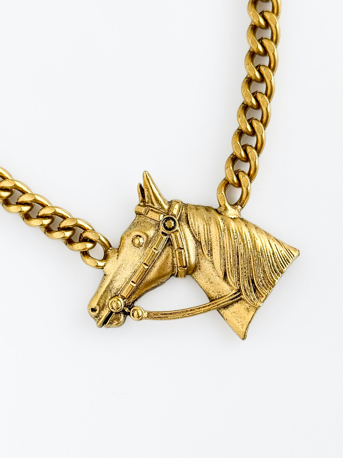 Equestrian Head Cuban Necklace-230 Jewelry-YOCHI-Coastal Bloom Boutique, find the trendiest versions of the popular styles and looks Located in Indialantic, FL