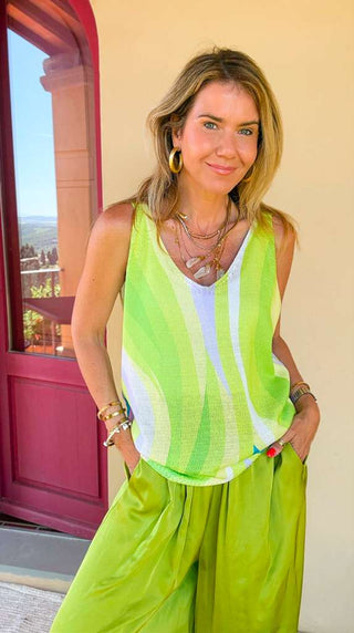 Summer Swirl Italian Knit Tank Top