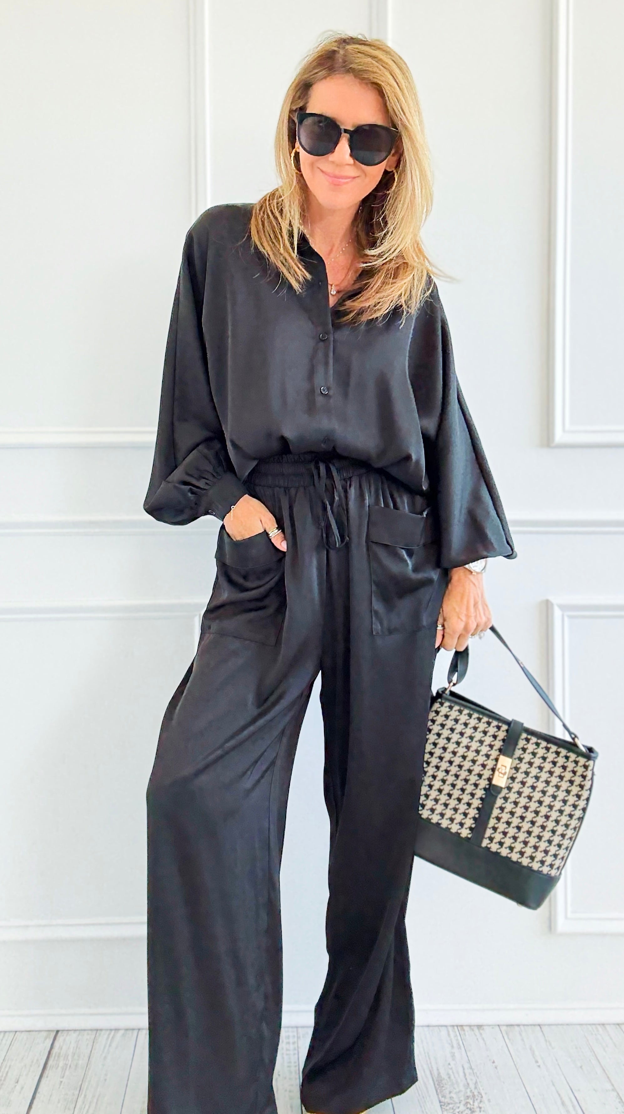 Slow Mornings Set - Black-210 Loungewear/Sets-Jodifl-Coastal Bloom Boutique, find the trendiest versions of the popular styles and looks Located in Indialantic, FL