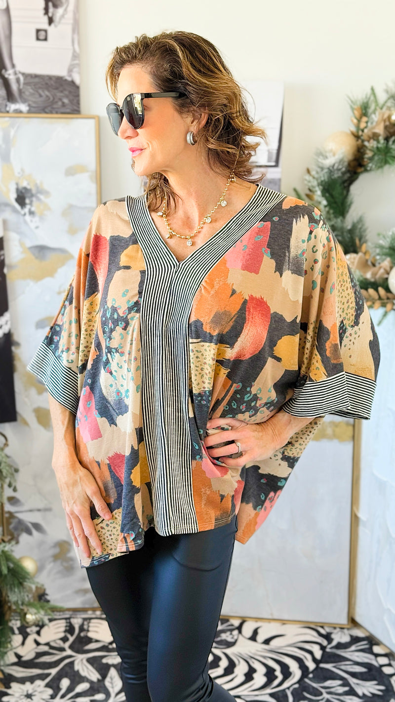 Capri Colorblock Poncho Top