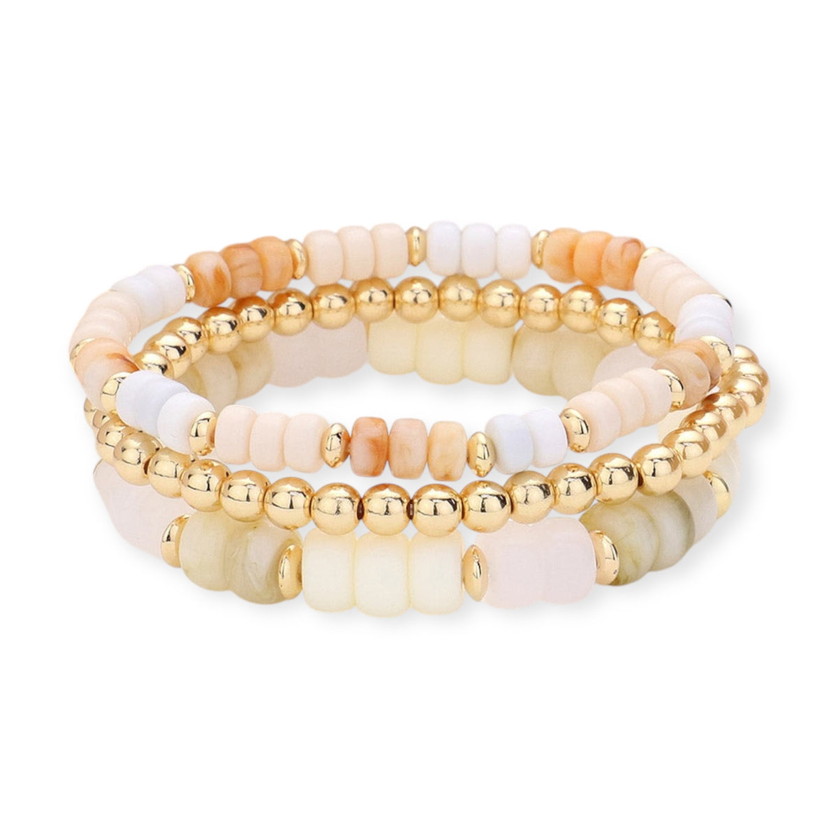 Sandshell Glow Bracelet Trio-230 Jewelry-NYW-Coastal Bloom Boutique, find the trendiest versions of the popular styles and looks Located in Indialantic, FL