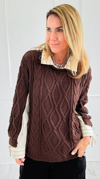 Borrowed Layers Knit Sweater-140 Sweaters-ROUSSEAU-Coastal Bloom Boutique, find the trendiest versions of the popular styles and looks Located in Indialantic, FL