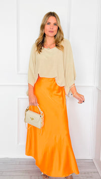Isabella Italian Skirt- Tangerine-170 Bottoms-SEE YOU IN ROME-Coastal Bloom Boutique, find the trendiest versions of the popular styles and looks Located in Indialantic, FL
